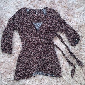Free people tie front floral shirt